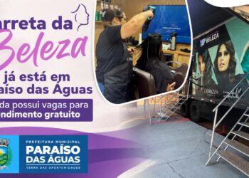 Carreta da Beleza realiza atendimentos gratuitos em Paraíso das Águas em alusão ao Agosto Lilás