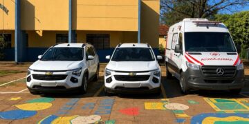 Pedro Gomes reforça frota municipal com três novos veículos, incluindo ambulância UTI móvel