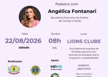 Cassilândia promove palestra do Agosto Lilás neste sábado com foco no combate à violência contra a mulher