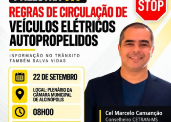 Trânsito e segurança: Alcinópolis promove palestra sobre regras de circulação de veículos elétricos nesta terça-feira (22)