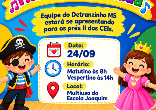 Costa Rica promove peça teatral “História Cantada” para levar educação no trânsito às crianças dos Pré-II dos Centros de Educação Infantil