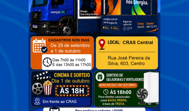 Costa Rica recebe ação do Programa Nossa Energia com serviços e orientações à população de 29 de setembro a 1º de outubro