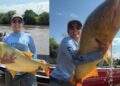 ‘ACHEI A BARRA DE OURO’: empresária coxinense fisga peixe dourado gigante de 18 kg em rio de Mato Grosso do Sul