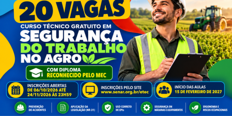 Qualificação e agronegócio: Costa Rica abre 20 vagas gratuitas para curso técnico em Segurança do Trabalho no Agro
