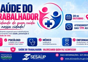 Atendimento noturno: Alcinópolis realiza ação de Saúde do Trabalhador no dia 28 de outubro