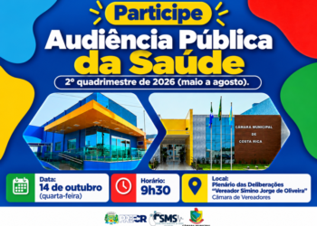 Transparência e gestão pública: Saúde de Costa Rica apresenta prestação de contas do 2º quadrimestre nesta quarta-feira