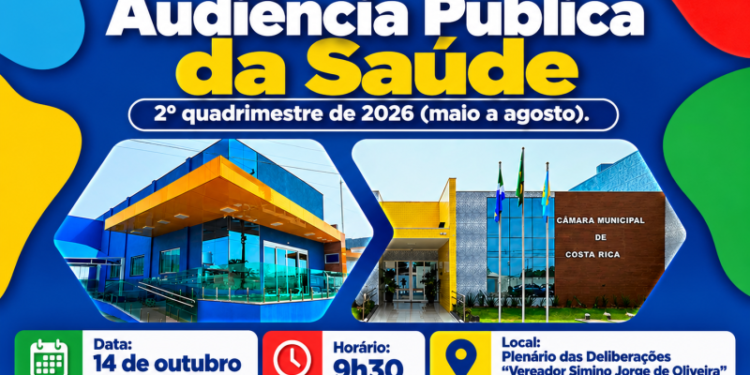 Transparência e gestão pública: Saúde de Costa Rica apresenta prestação de contas do 2º quadrimestre nesta quarta-feira