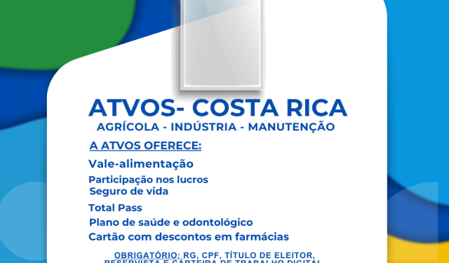 Emprego no setor sucroenergético: Casa do Trabalhador de Costa Rica realiza mutirão de vagas para a Atvos
