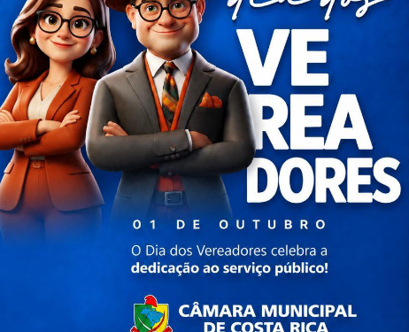 Poder Legislativo e cidadania: Câmara Municipal de Costa Rica celebra o Dia do Vereador neste 1º de outubro