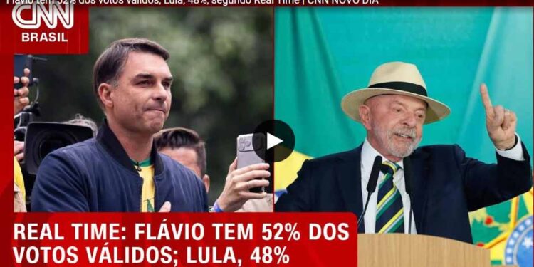 Real Time Big Data: Flávio tem 52% dos votos válidos; Lula, 48%