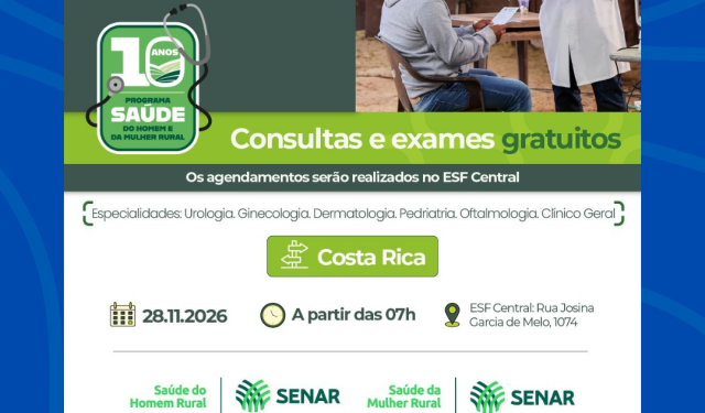 Saúde rural: Costa Rica oferece atendimentos médicos gratuitos para homens e mulheres do campo no dia 28 de novembro