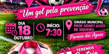 ‘Um Gol pela Prevenção’: Paraíso das Águas sedia Taça Outubro Rosa neste domingo