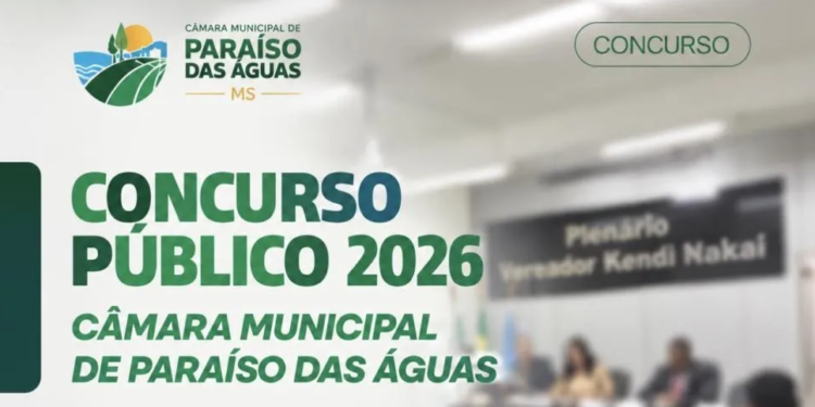Oportunidade pública: Câmara de Paraíso das Águas abre concurso público com salários de até R$ 8,1 mil