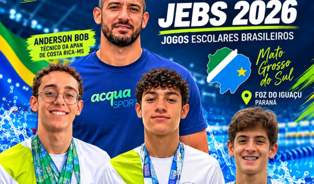 Esporte de alto rendimento: Natação de Costa Rica representa Mato Grosso do Sul nos Jogos da Juventude CAIXA 2026